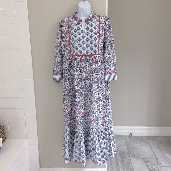 Madison Mathews Dresses Madison Mathews Block Print Maxi Dress
